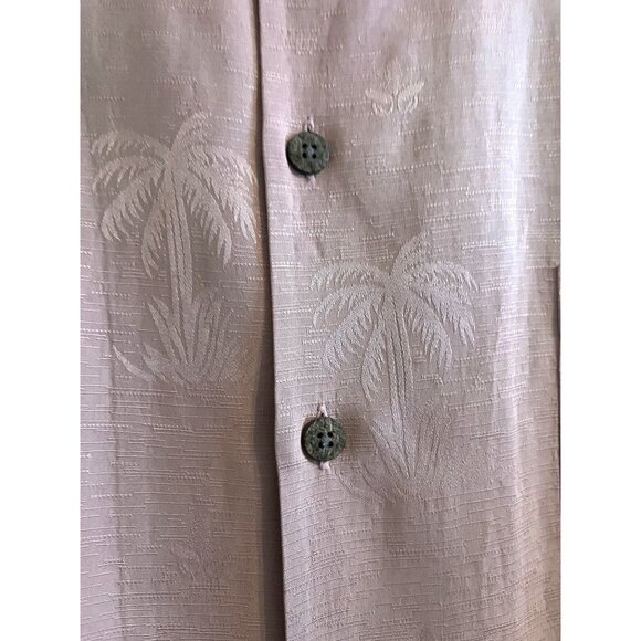 Tommy Bahama Palm Tree Embroidered Men's 100% Silk Hawaiian Shirt 2XL XXL - Picture 7 of 11